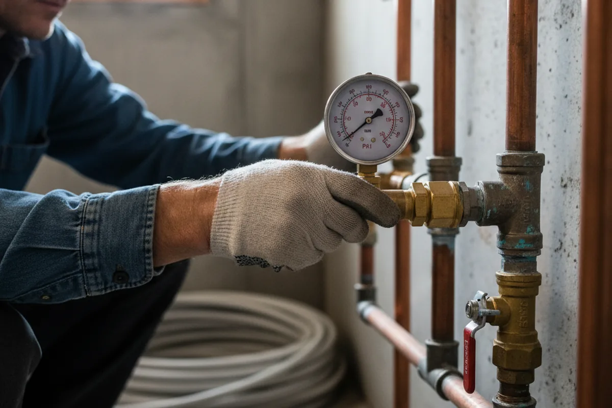 Pressure testing a repaired line during Water Line Repair in Millwood